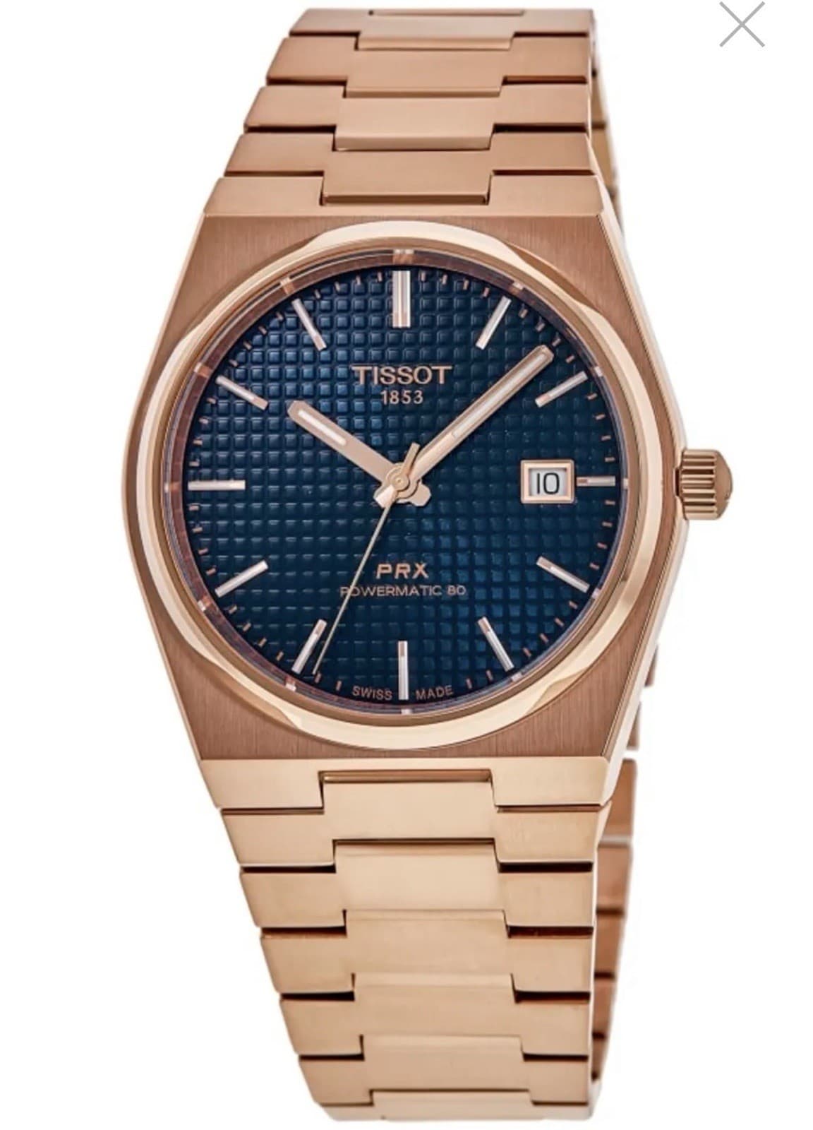 Tissot PRX Powermatic 80  Rose Gold-Blue 40mm Men's Watch T1374073304100