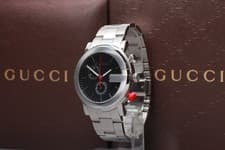 [N MINT] GUCCI G-Timeless 101M YA101361 Black Chrono Quartz Watch From JAPAN