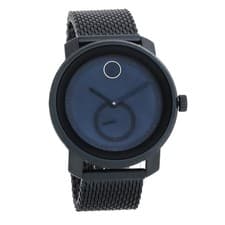 Movado Bold Men's Navy Blue PVD Bracelet Swiss Quartz Watch 3600680