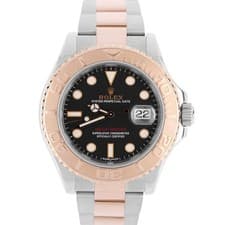 Rolex Yacht-Master 40mm Two-Tone 18k Rose Gold Steel Black 126621 Watch