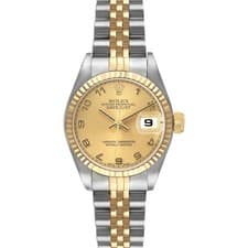 Rolex Datejust Steel Yellow Gold Champagne Dial Ladies Watch 79173