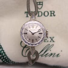 Vintage 1960's Rolex 14k White Gold Ladies Cocktail Watch w Box & Service Papers