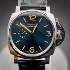 2018 Panerai Luminor Due Blue Dial Blue Leather Strap Titanium Case Automatic