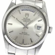 TUDOR Oyster Prince Date-Day 94500 Automatic 35mm Box Papers Silver Men's Watch