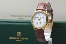 Frederique Constant FC285P351 Chronograph Gold Round 35mm Quartz Men Watch JAPAN