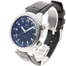 IWC SCHAFFHAUSEN AQUATIMER IW354807 42mm SS Black Dial Rubber Strap Date #C517