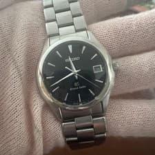 SEIKO Grand Seiko Black Dial Stainless Steel Watch with Bracelet Elite