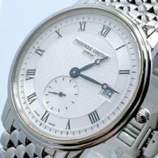 FREDERIQUE CONSTANT Slimline Quartz Watch White Silver Men’s Accessory Fashion