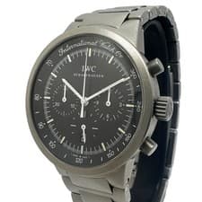 IWC GST Chronograph IW3727 IW372701 Semi Mechanical Quartz Black Dial Mens Watch