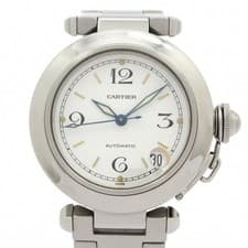 Auth CARTIER W31015M7 Pasha C WATCH white SS Fast Shipping