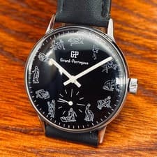 Girard Perregaux 1950s Erotic Dial Watch 35mm Manual Wind Rare Working Japan