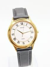 Seiko Spirit 5S21-6A50 Quartz Watch, Gold Case, Leather Strap Analog