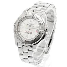 BREITLING COLT OCEAN A77380 33mm SS Beige Dial Quartz Date Watch #C498