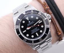 GINAULT OCEAN ROVER 1 ALUMINUM BEZEL BLACK BEZEL WHITE LUME 8” Clean USA MADE