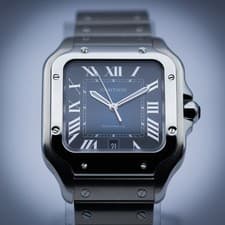 Cartier Santos Large - WSSA0030 - Blue Sunburst Dial - Complete Set - Box/Papers