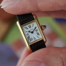 Cartier 1960s Vintage Mini Tank Louis 18k Yellow Gold 15mm Manual Wind