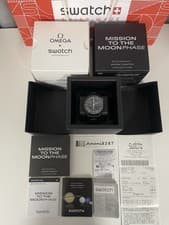 Omega x Swatch BLACK Snoopy Moonswatch Mission to the Moonphase New Moon 🌑