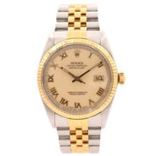 Vintage 36mm 1985 Rolex 16013 Datejust Automatic Wristwatch Swiss Steel & 18K