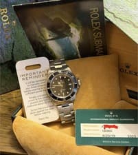 Rolex Submariner Men's Black Watch - 14060