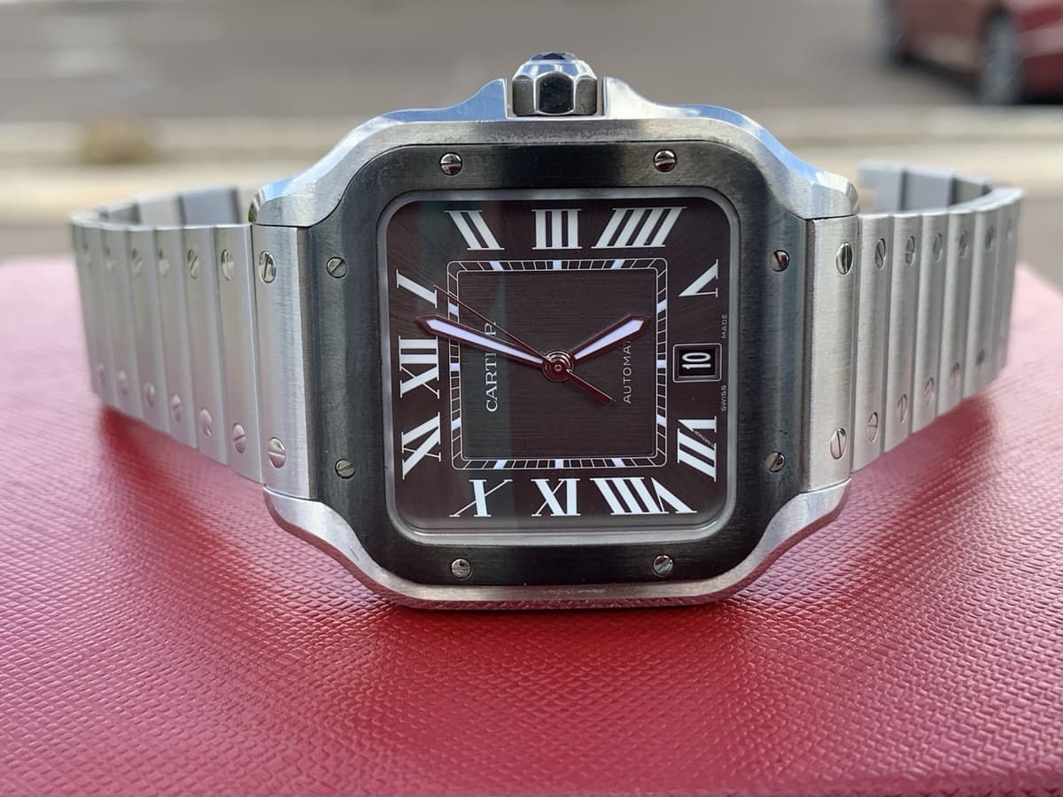 2022 Cartier Santos De Cartier Gray Dial  Large 39.8mm Automatic Watch