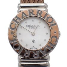 CHARRIOL Saint-Tropez 028/2 Quartz Shell Dial Pink Gold Wire Band Women's Watch