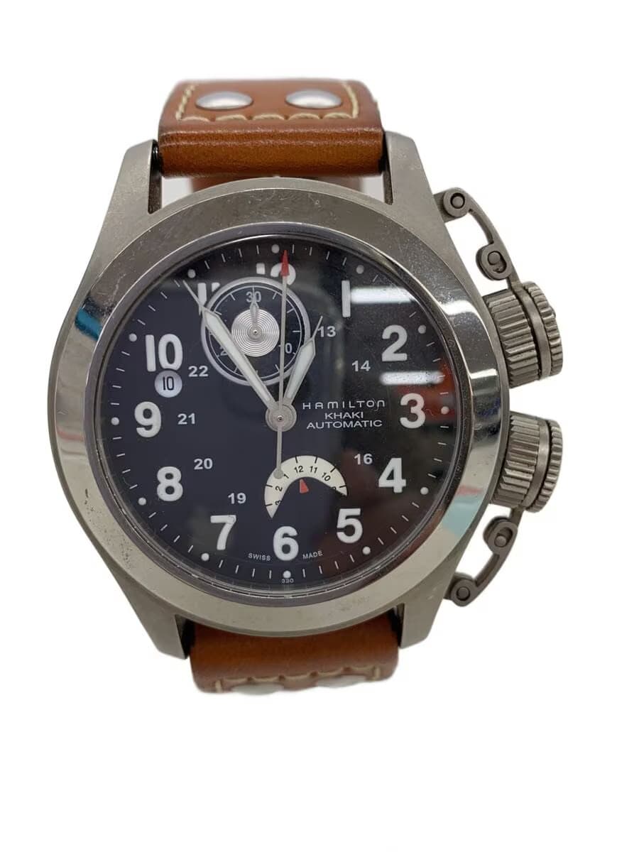 HAMILTON Automatic Watch Analog Leather WHT BRW SS h777160