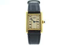 Cartier Tank Vermeil 5057001 White Roman Numeral Dial 1989 with Box and Papers