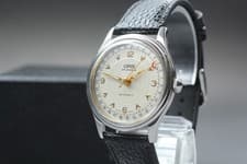 New Strap [Near MINT] Vintage Oris Pointer Date 7470 Silver Automatic Mens Watch