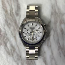 Seiko Selection SBPY179 Solar White Dial Men's Watch Used Silver Tone Japan