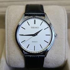 Seiko Dolce 8J41-0AJ1 SACM171 Silver Quartz Men’s Wrist Watch w/Box
