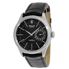 ROLEX 18K White Gold 39mm Cellini Date Black Dial # 50519 Box Warranty MINTY