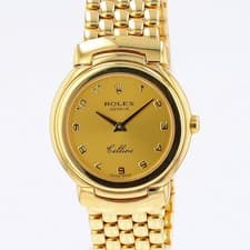 Rolex Cellini 6621/8 Solid 18KY Gold Champagne Automatic Watch Box & Paper