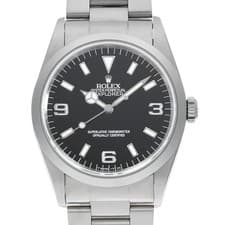ROLEX Explorer I 14270 black All tritium single buckle T Number second hand mens