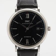 IWC Portofino IW356502 SS SS & externally manufactured leather AT black dial