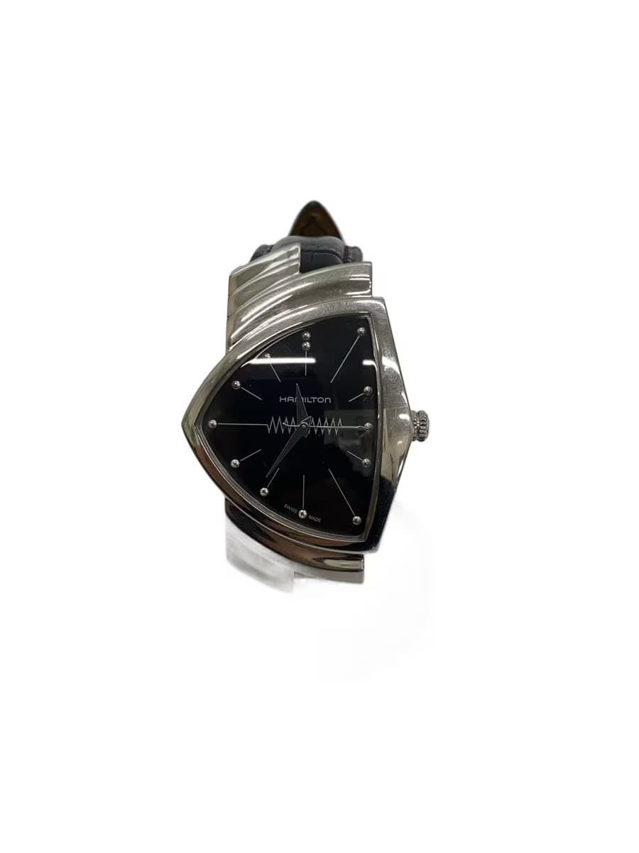 HAMILTON Quartz Watch Analog Leather BLK BLK SS H244112