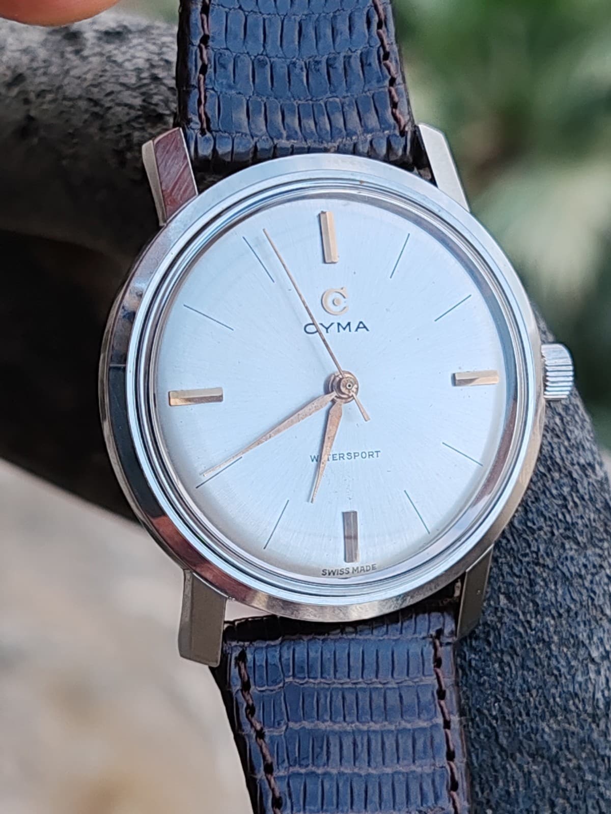 Cyma NavyStar Watersport Cymaflex Manual Wind Silver Dial 1960s