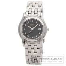 Gucci 5500L Diamond Watch Stainless Steel Ladies Used