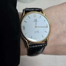 Omega De Ville Quartz Gold Leather Watch Official
