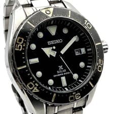 SEIKO PROSPEX V157-0BN0 Solar Divers Watch Black Dial Titanium Silver 43.3mm