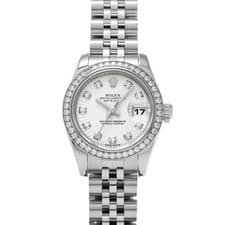 ROLEX Lady-Datejust 26 179384G Silver sunbeam/diamond WATCH 723611