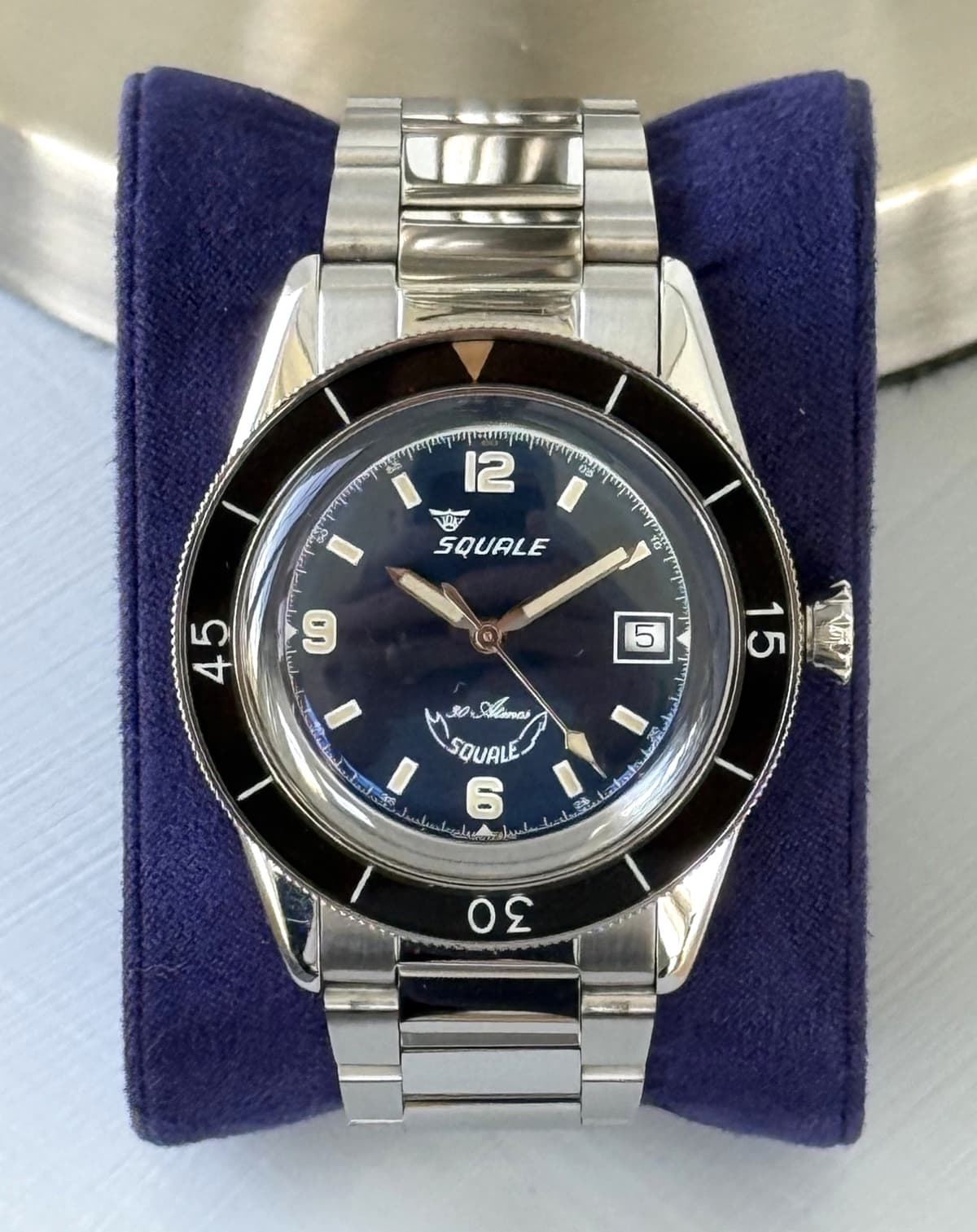 2025 Squale SUB-39 Blue Dial Diver Bracelet and 2 Straps-MINT -BNP. CONUS Only
