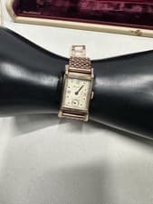 Vintage 14K Solid Gold Bulova Wrist Watch  With Solid 14K Gold Bracelet 53.5g