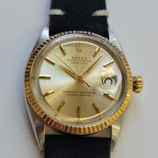 Rolex Oyster Datejust 1601 36mm 18k Gold SS Mens Vintage 1960s Automatic RA738B