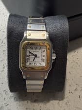 Cartier Santos Vintage 18k Yellow Gold Steel 24MM Ladies Automatic