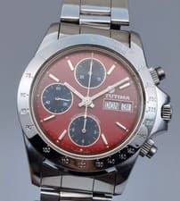 TUTIMA 793 Valjoux 7750 Chronograph Red Dial Automatic Men's Watch from JAPAN