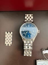 Laco Flieger Pro 37 Automatic Pilot Watch Stuttgart, Blue, Top grade Movement