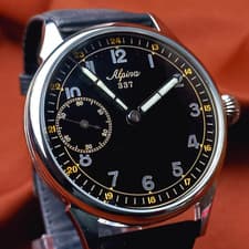 Swiss Watch Alpina Vintage Swiss Marriage Men's Wristwatch Black Dial Serviced