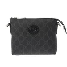 Used GUCCI 723306 498879 Ladies Shoulder Bag Black GG Supreme Canvas Leather fro