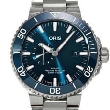 ORIS Aquis Small Second Date 01 743 7733 4155-07 Men's Blue Stainless #W2700