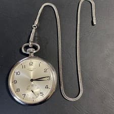 Longines Silver Pocket Watch Analog Small Seconds 25th Anniversary Engraving